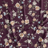 Festive Wine Color With Bunch Floral Digital Printed Fabric Store